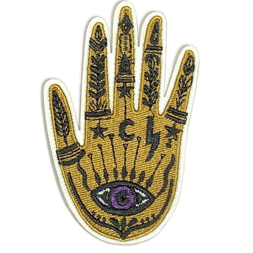 Palmistry Hand Evil Eye Embroidered Iron On Patch Mystic